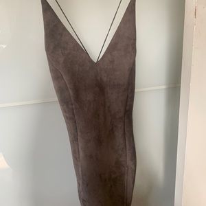brown suede dress